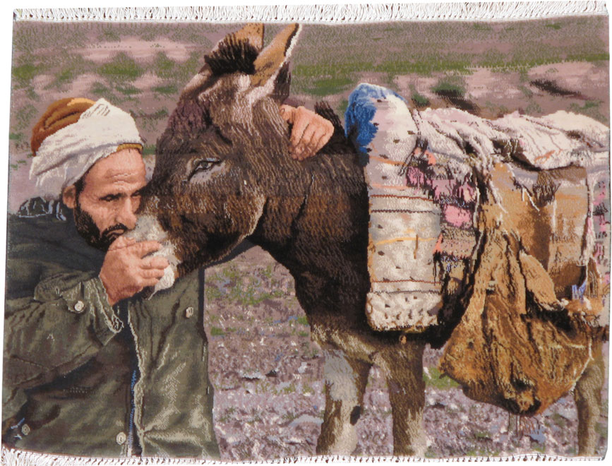 Modern Persian Tabriz Pictorial Rug, No.13517 - Staging