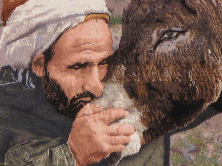 Modern Persian Tabriz Pictorial Rug, No.13517 - Staging