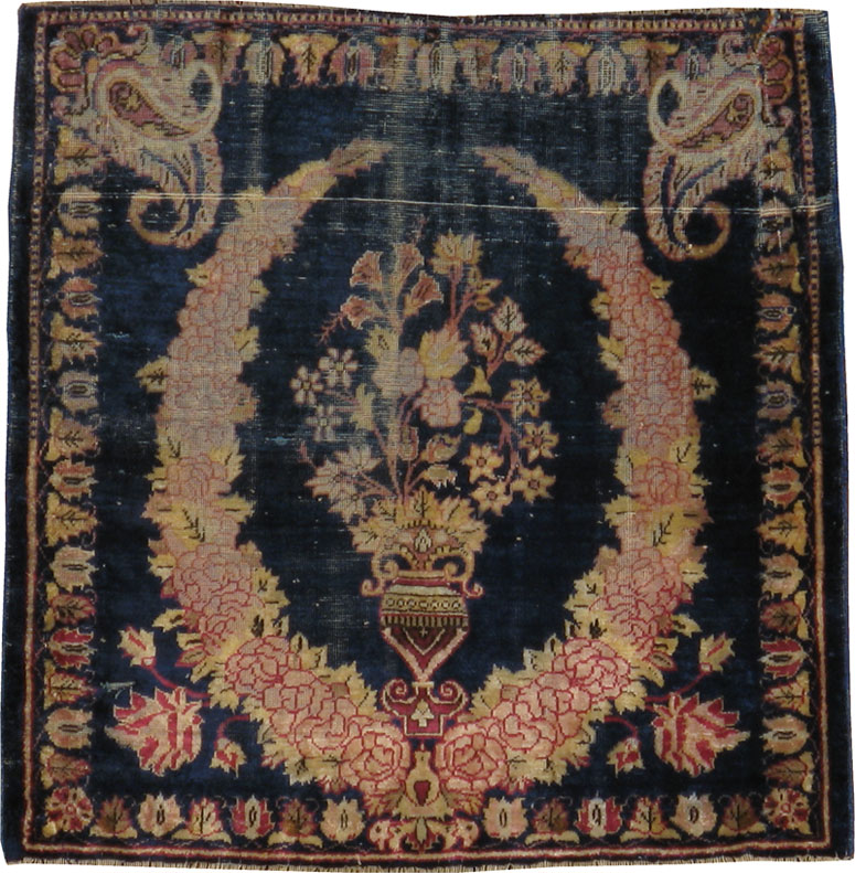 Antique Persian Kashan Silk Rug, No.13518 - Staging