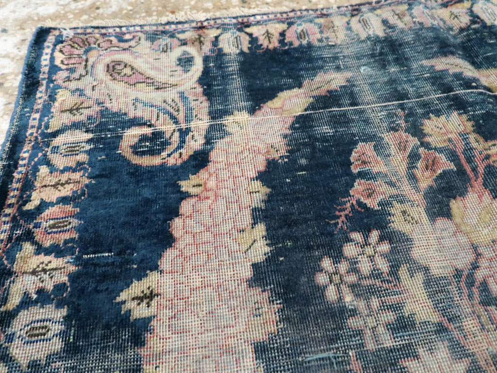 Antique Persian Kashan Silk Rug, No.13518 - Staging