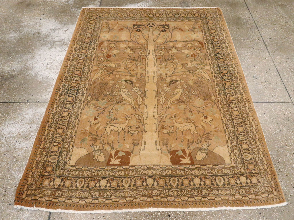 Antique Persian Tabriz Pictorial Carpet, No.13541 - Staging