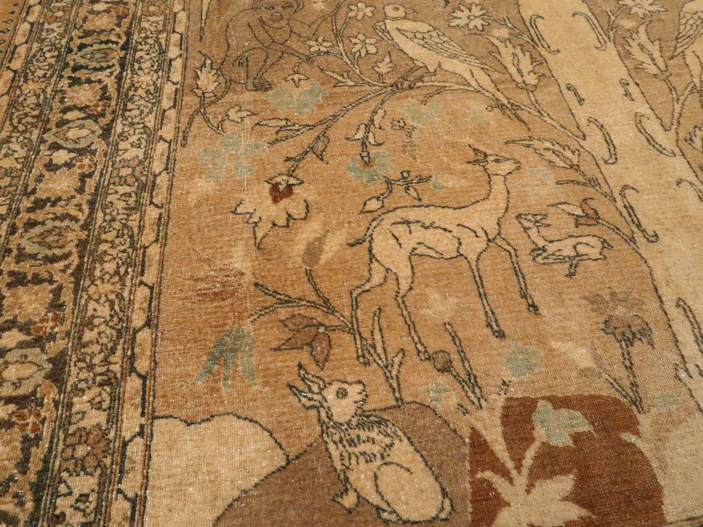 Antique Persian Tabriz Pictorial Carpet, No.13541 - Staging