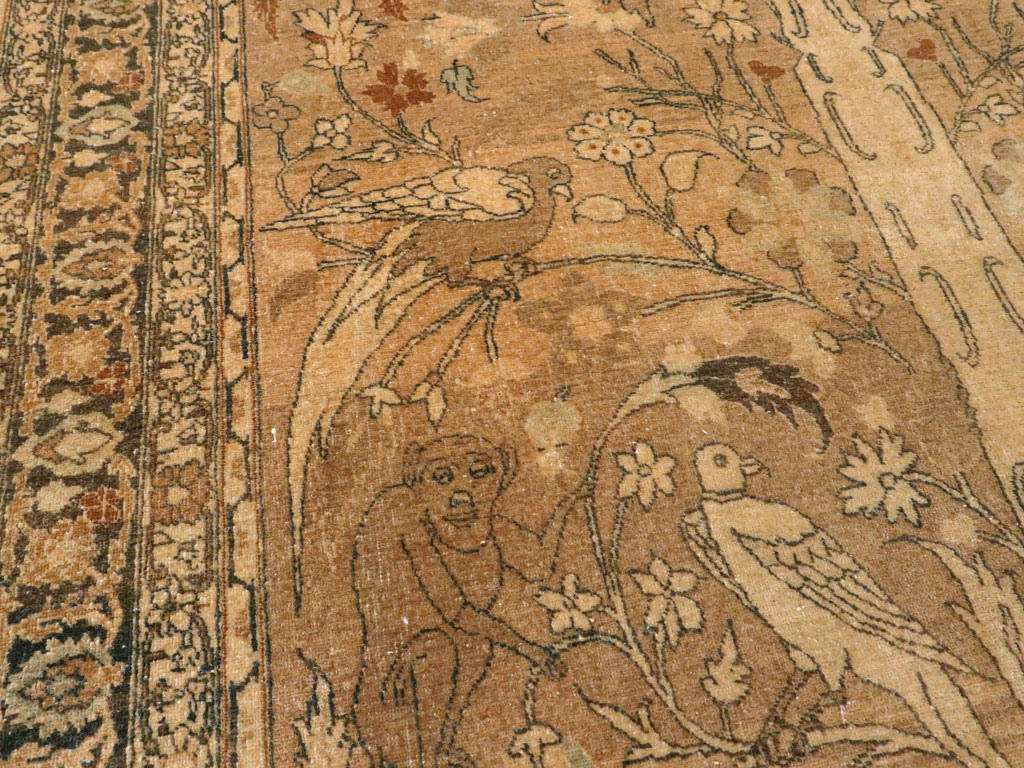 Antique Persian Tabriz Pictorial Carpet, No.13541 - Staging
