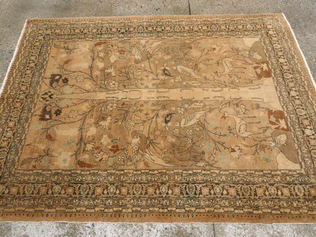 Antique Persian Tabriz Pictorial Carpet, No.13541 - Staging