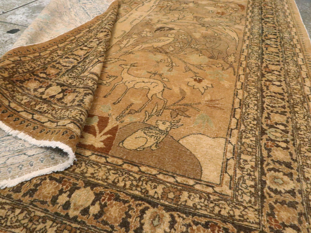 Antique Persian Tabriz Pictorial Carpet, No.13541 - Staging