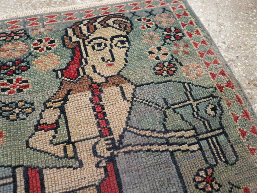 Antique Persian Malayer Pictorial Rug (Pair: 1 of 2), No.13667 - Staging