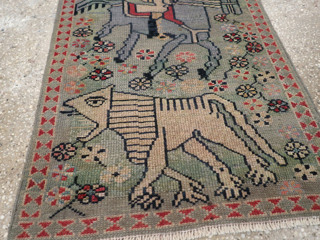 Antique Persian Malayer Pictorial Rug (Pair: 1 of 2), No.13667 - Staging