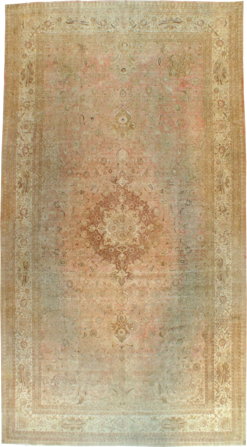 Vintage Persian Tabriz Carpet, No.13693 - Staging