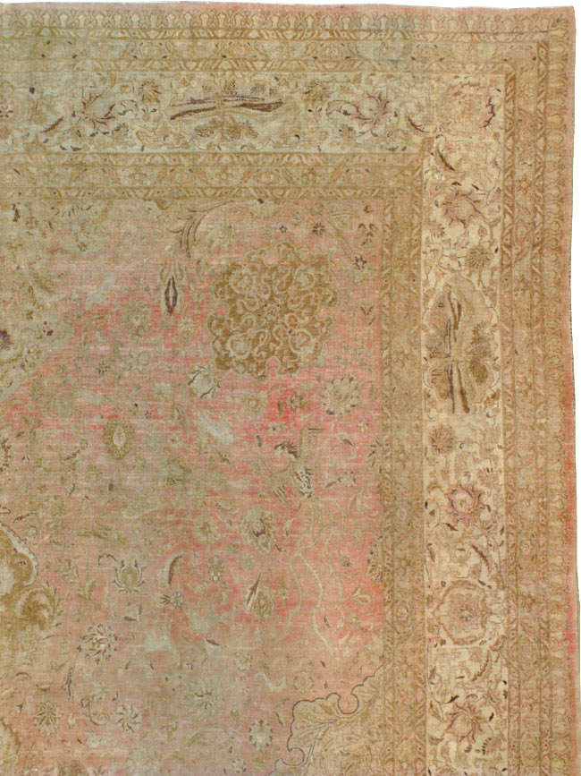 Vintage Persian Tabriz Carpet, No.13693 - Staging