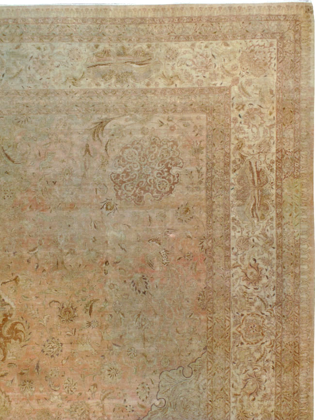 Vintage Persian Tabriz Carpet, No.13693 - Staging