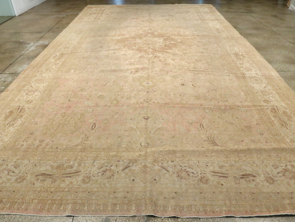 Vintage Persian Tabriz Carpet, No.13693 - Staging