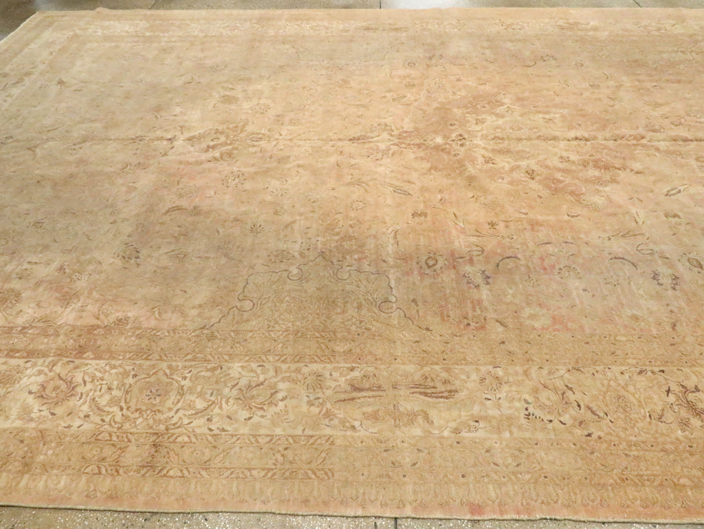 Vintage Persian Tabriz Carpet, No.13693 - Staging