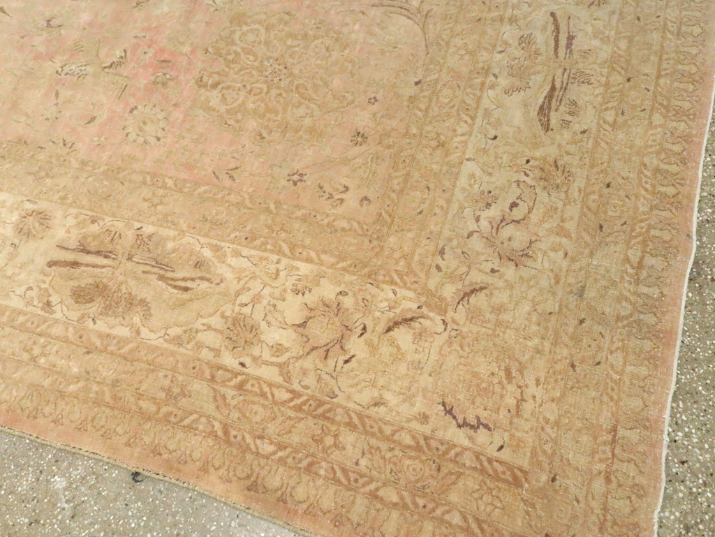 Vintage Persian Tabriz Carpet, No.13693 - Staging