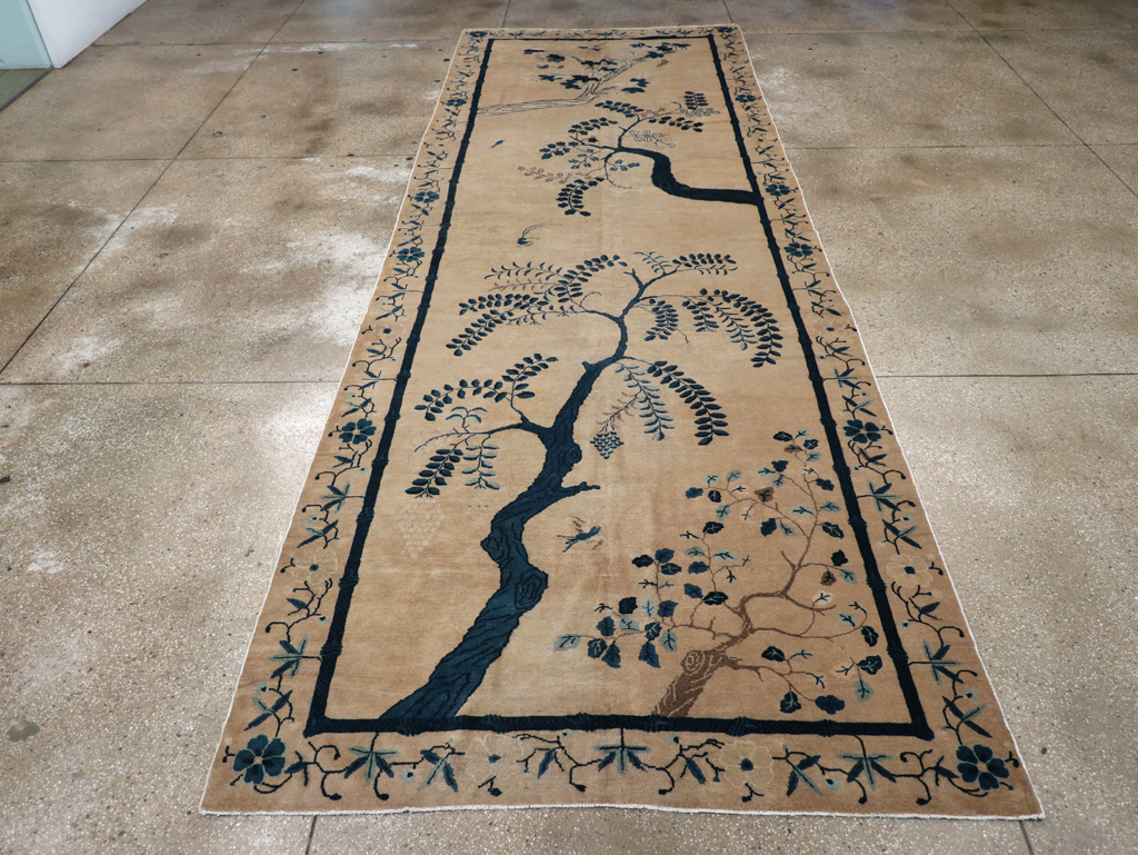Antique Chinese Peking Wide Gallery Runner, No.13708 - Staging