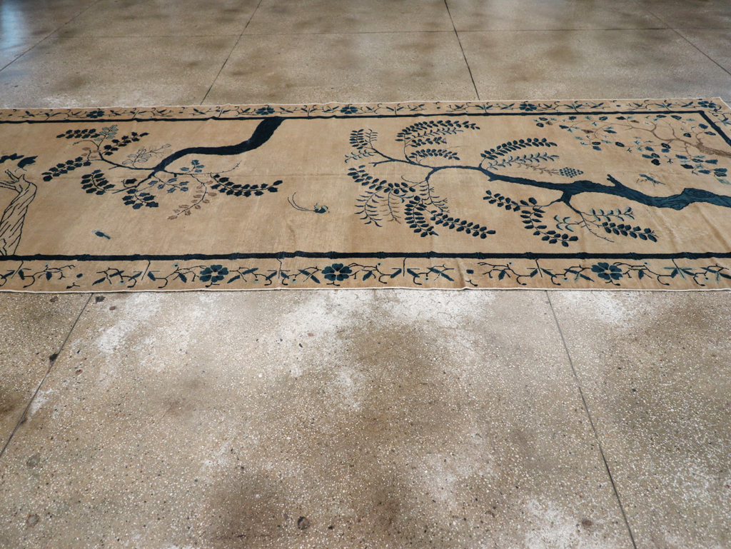 Antique Chinese Peking Wide Gallery Runner, No.13708 - Staging