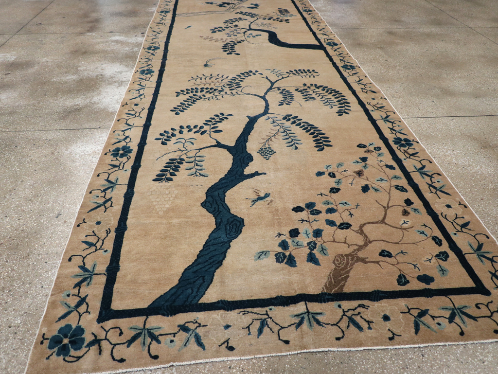 Antique Chinese Peking Wide Gallery Runner, No.13708 - Staging