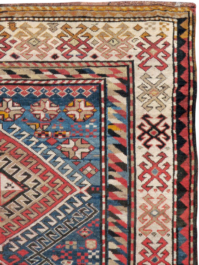 Antique Caucasian Kazak Rug, No.13717 - Staging