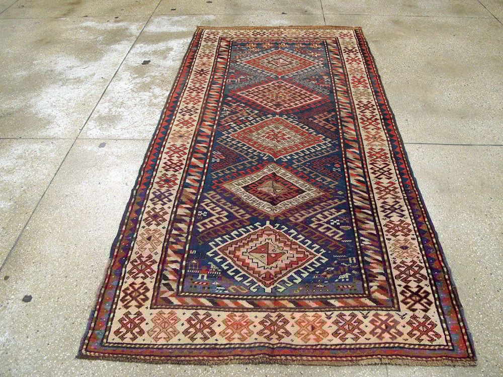 Antique Caucasian Kazak Rug, No.13717 - Staging