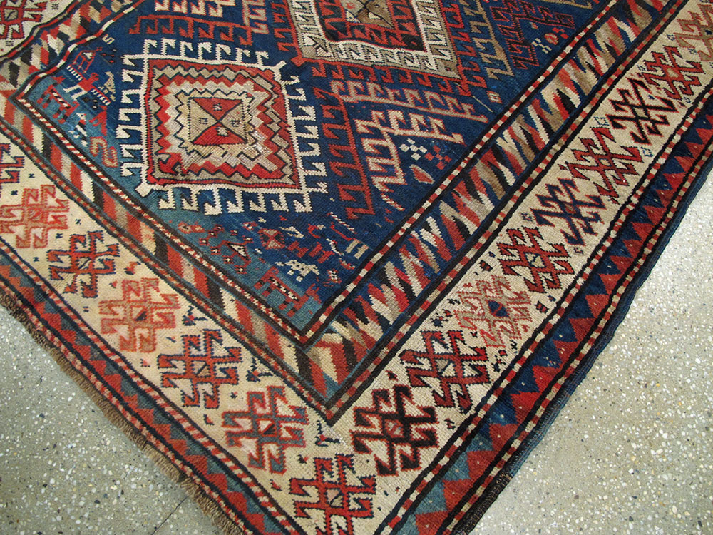 Antique Caucasian Kazak Rug, No.13717 - Staging