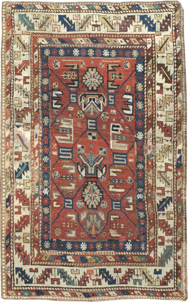 Antique Caucasian Kazak Rug, No.13745 - Staging
