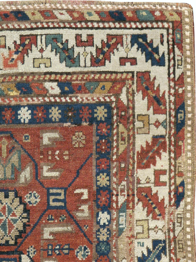 Antique Caucasian Kazak Rug, No.13745 - Staging