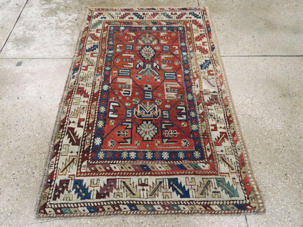 Antique Caucasian Kazak Rug, No.13745 - Staging