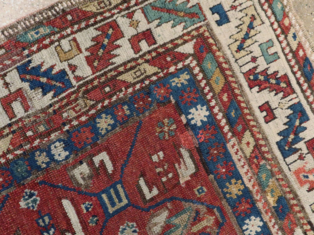 Antique Caucasian Kazak Rug, No.13745 - Staging