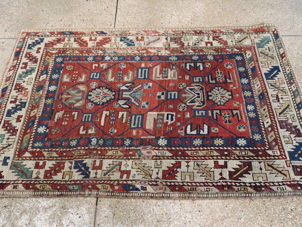 Antique Caucasian Kazak Rug, No.13745 - Staging
