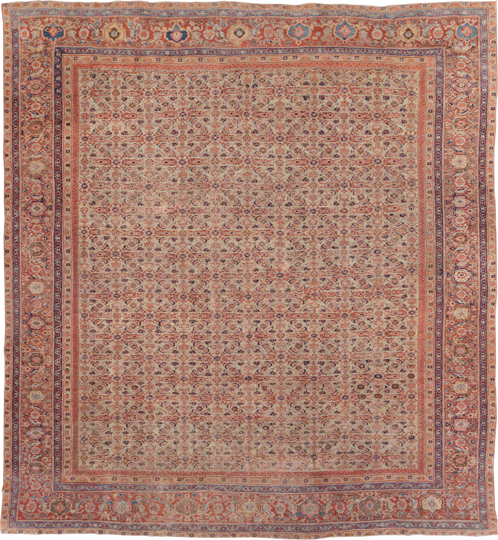 Antique Persian Mahal Room Size Carpet, No.13811 - Staging