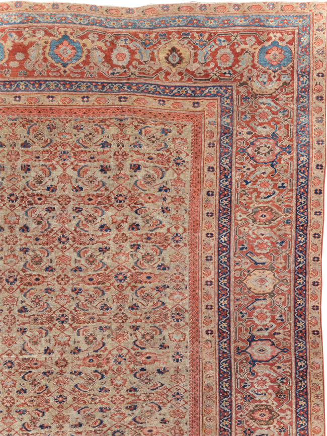 Antique Persian Mahal Room Size Carpet, No.13811 - Staging