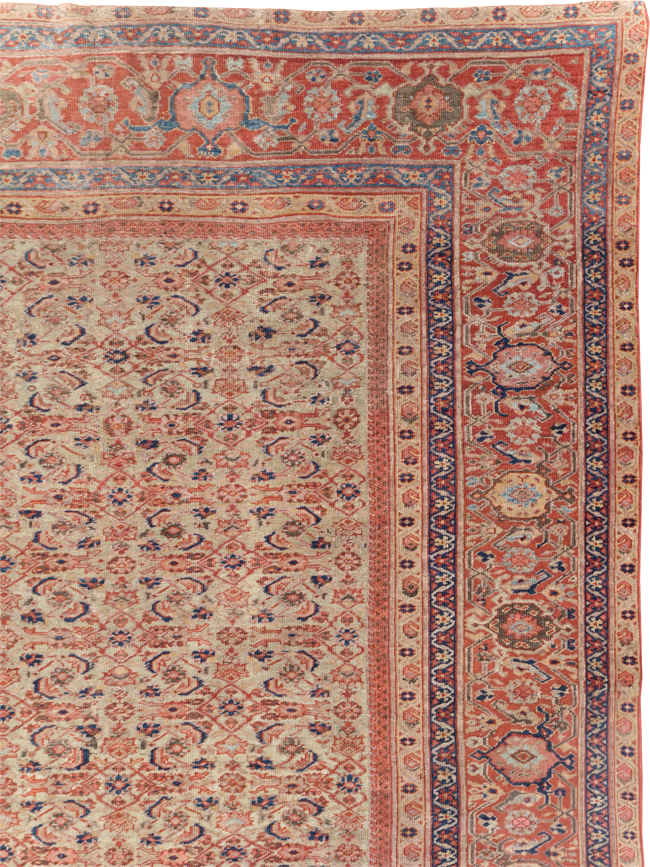 Antique Persian Mahal Room Size Carpet, No.13811 - Staging