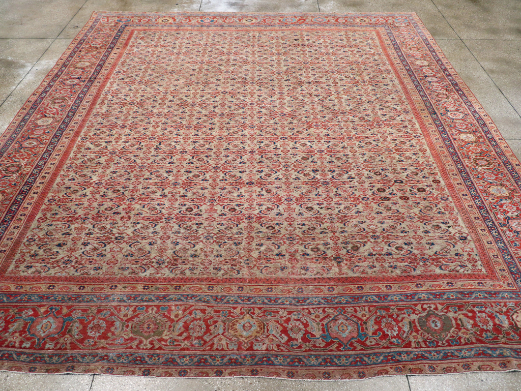 Antique Persian Mahal Room Size Carpet, No.13811 - Staging
