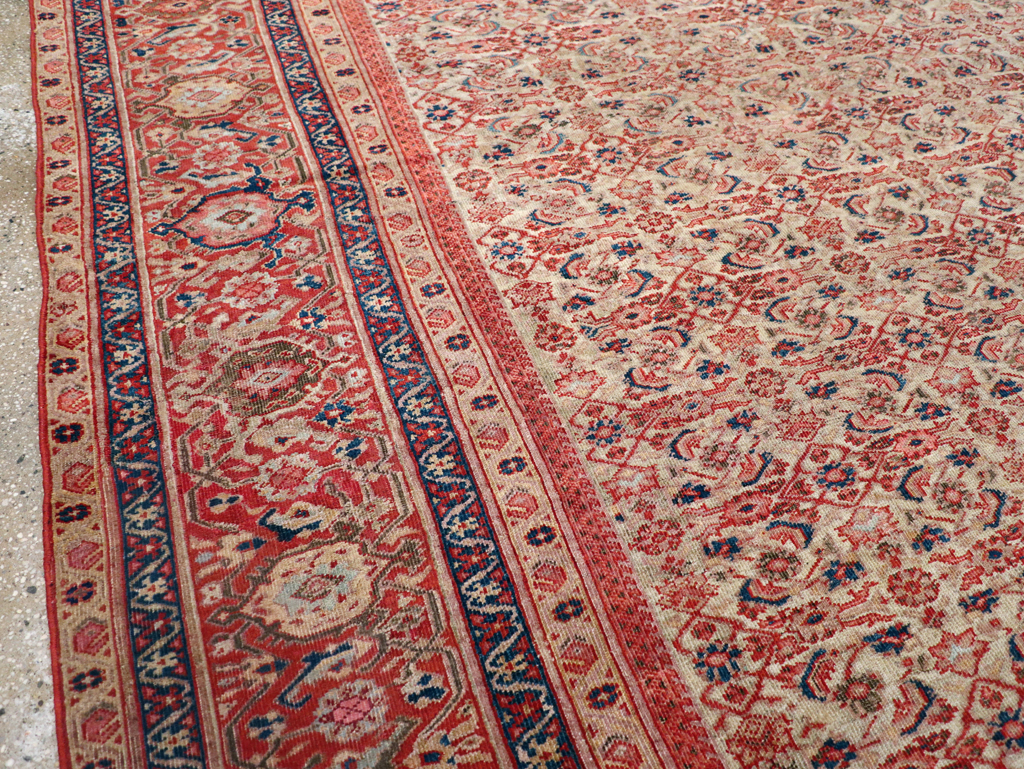 Antique Persian Mahal Room Size Carpet, No.13811 - Staging