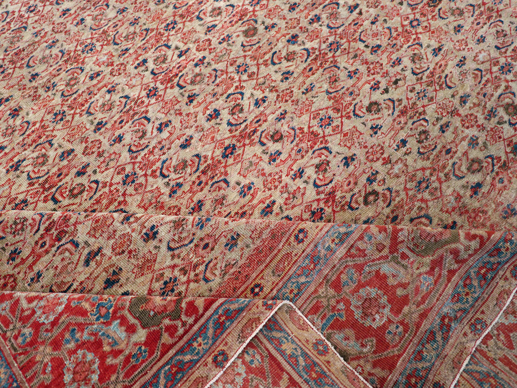 Antique Persian Mahal Room Size Carpet, No.13811 - Staging