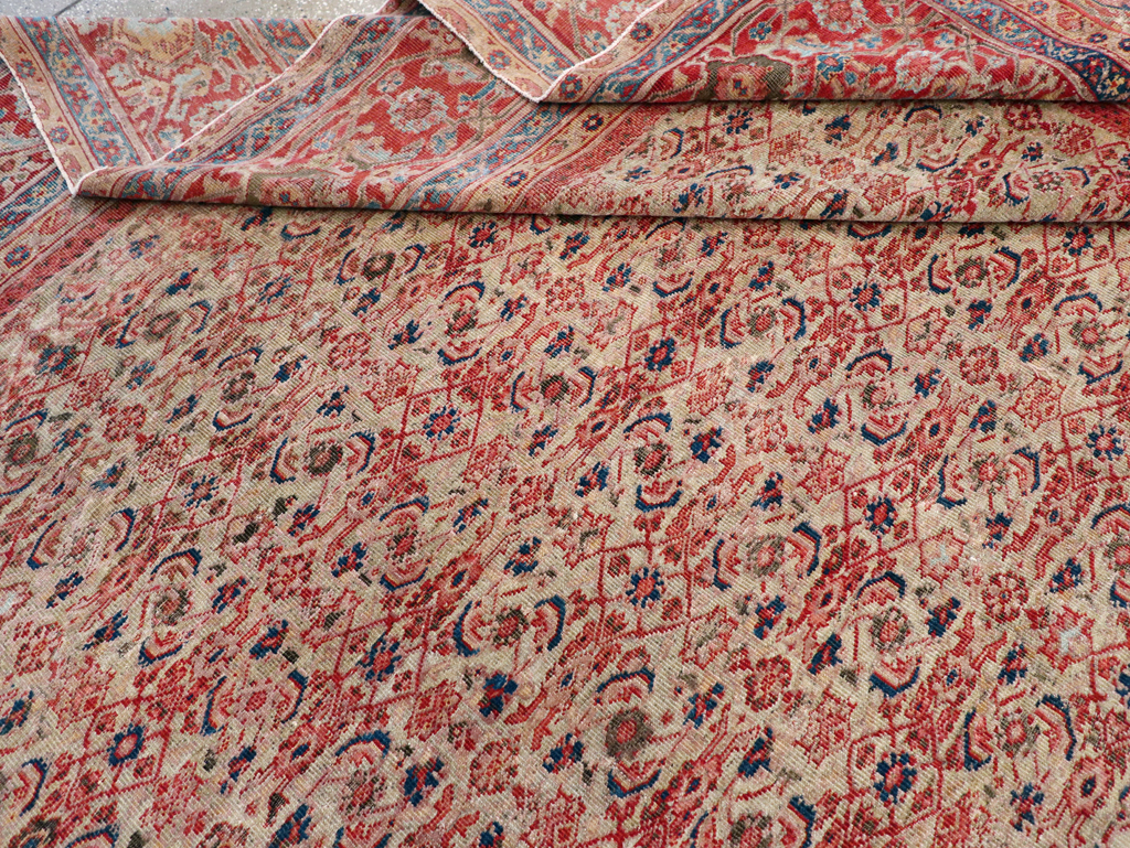 Antique Persian Mahal Room Size Carpet, No.13811 - Staging