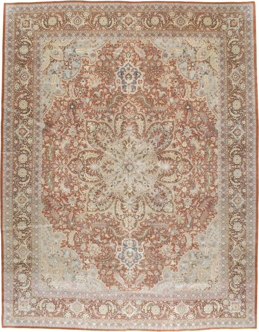Vintage Persian Tabirz Carpet, No.13815 - Staging