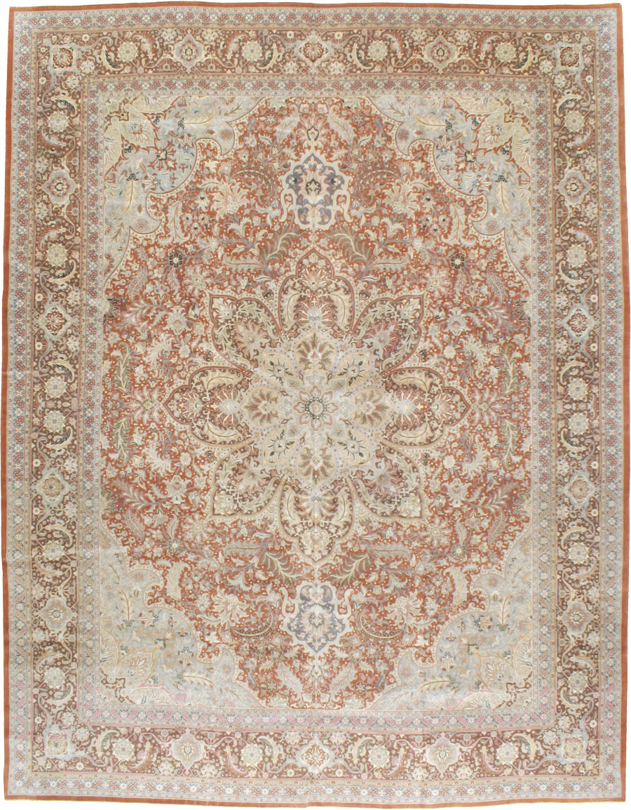 Vintage Persian Tabirz Carpet, No.13815 - Staging