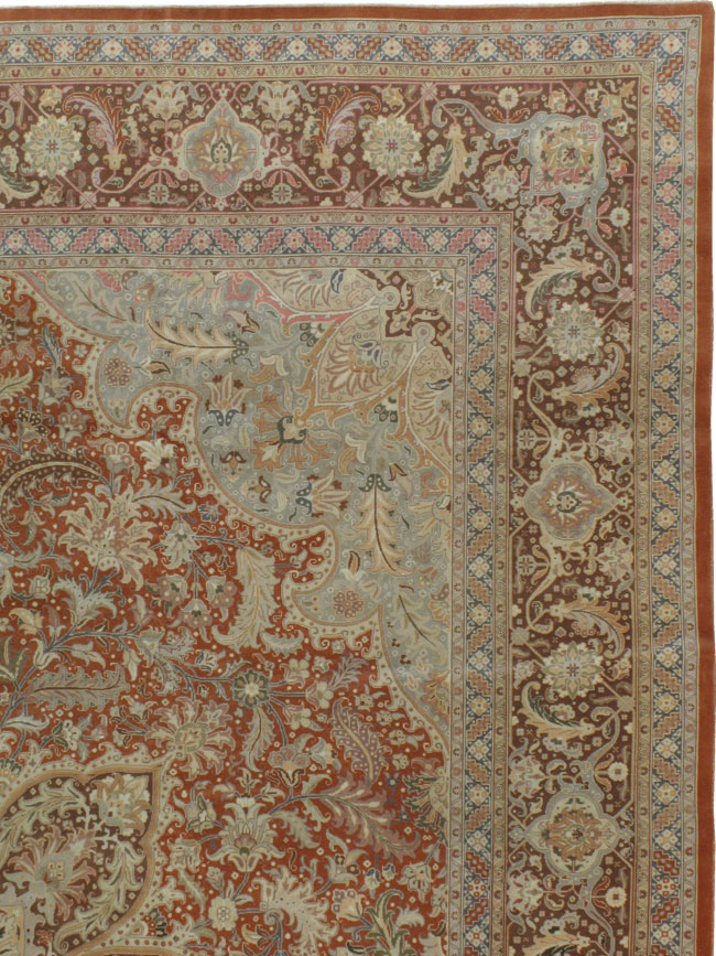 Vintage Persian Tabirz Carpet, No.13815 - Staging