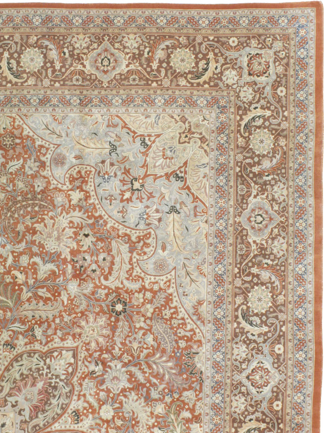 Vintage Persian Tabirz Carpet, No.13815 - Staging