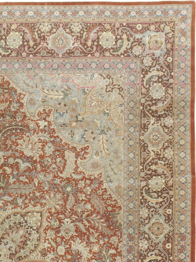 Vintage Persian Tabirz Carpet, No.13815 - Staging