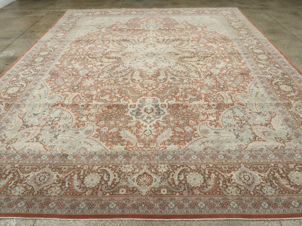Vintage Persian Tabirz Carpet, No.13815 - Staging