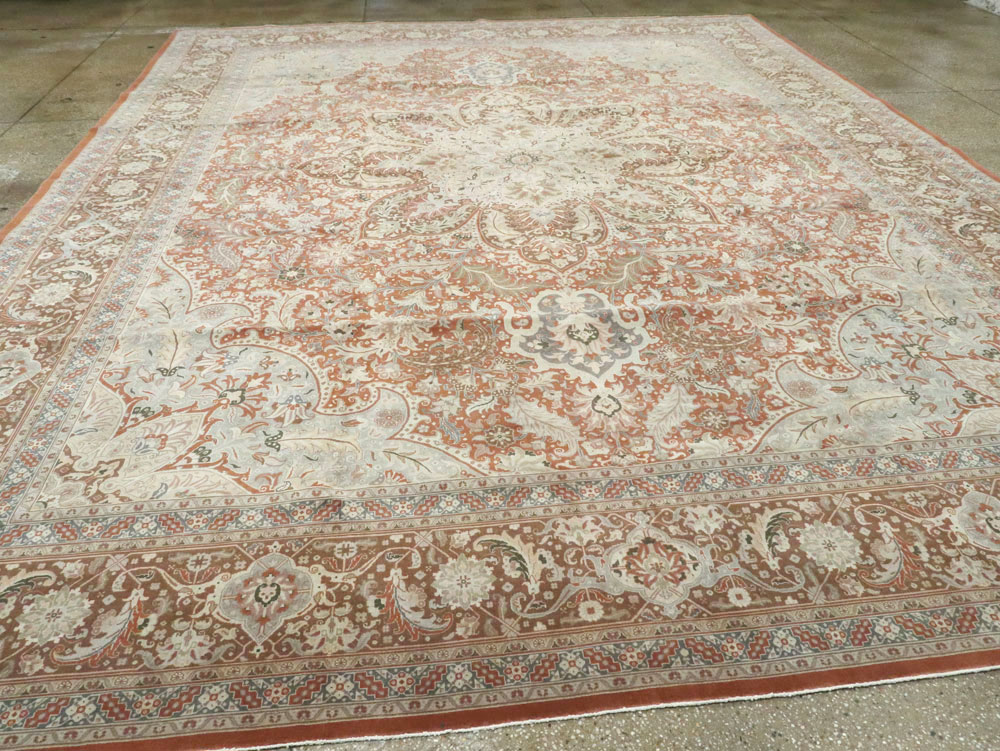 Vintage Persian Tabirz Carpet, No.13815 - Staging