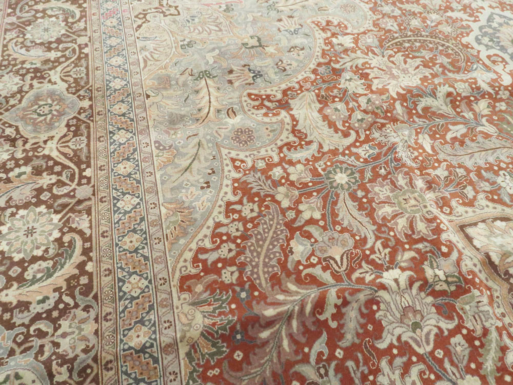 Vintage Persian Tabirz Carpet, No.13815 - Staging