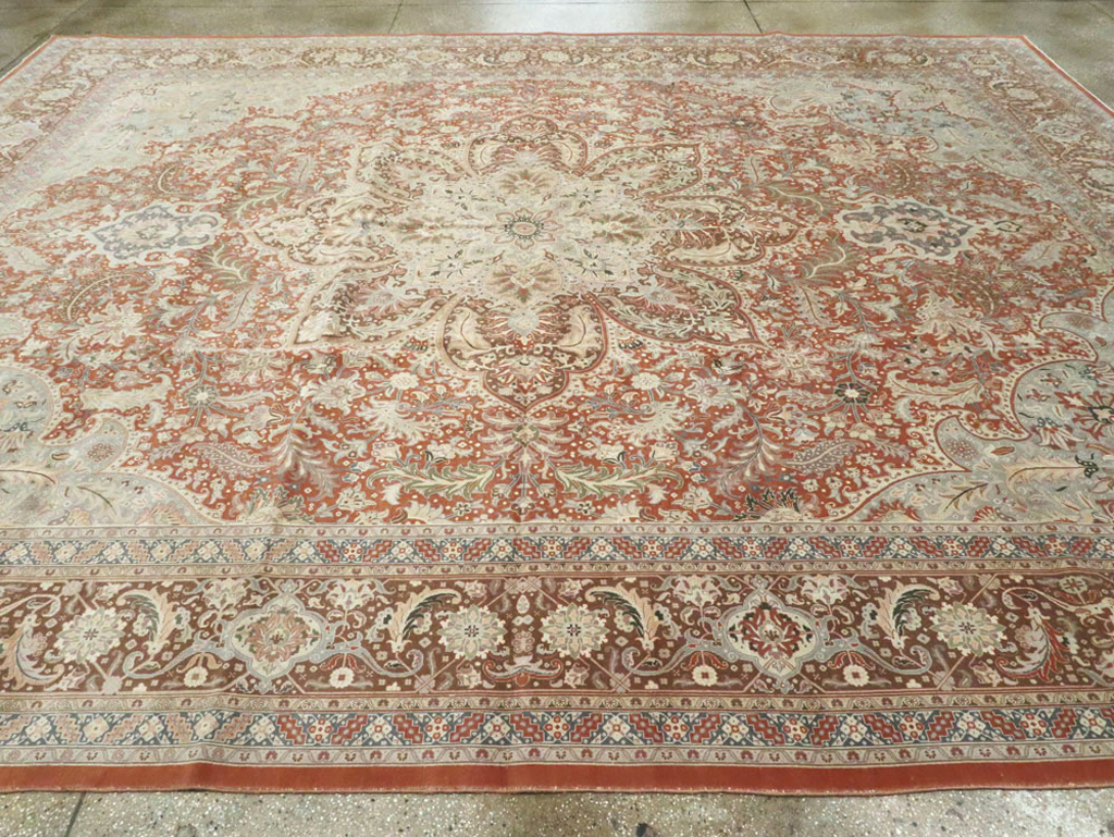 Vintage Persian Tabirz Carpet, No.13815 - Staging