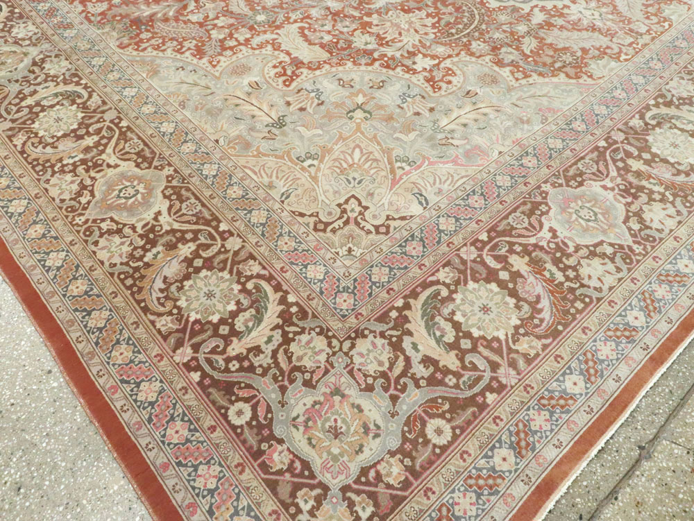 Vintage Persian Tabirz Carpet, No.13815 - Staging