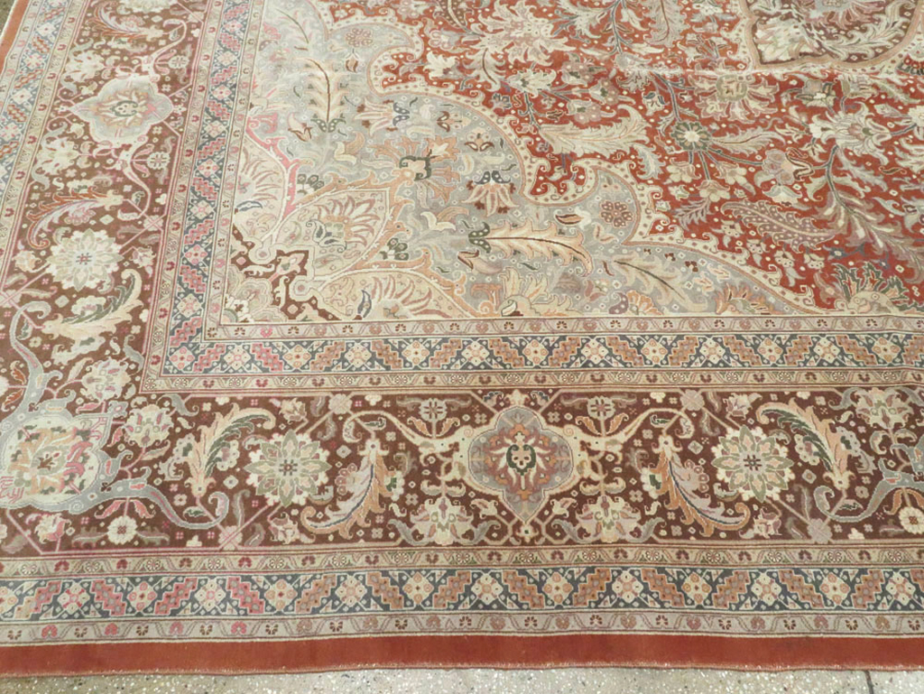 Vintage Persian Tabirz Carpet, No.13815 - Staging