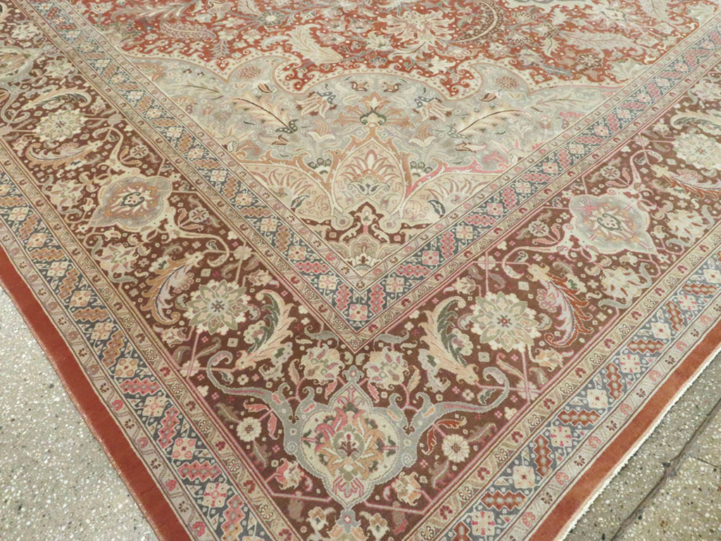 Vintage Persian Tabirz Carpet, No.13815 - Staging