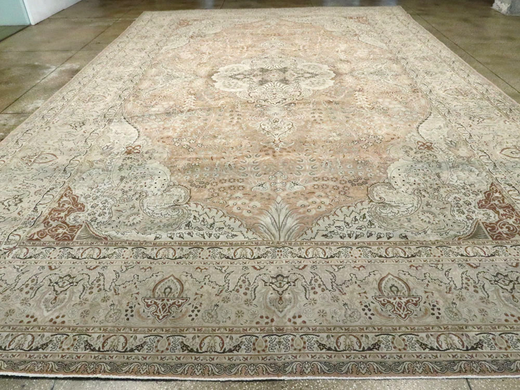 Vintage Tabriz Persian Carpet, No.13818 - Staging