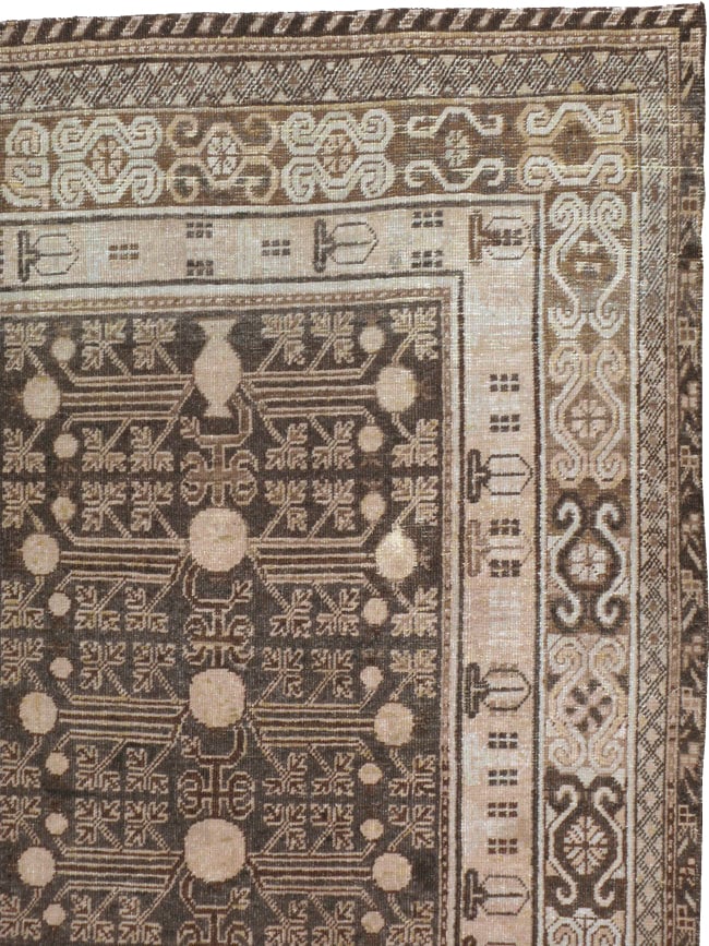 Antique East Turkestan Khotan Rug, No.13824 - Staging