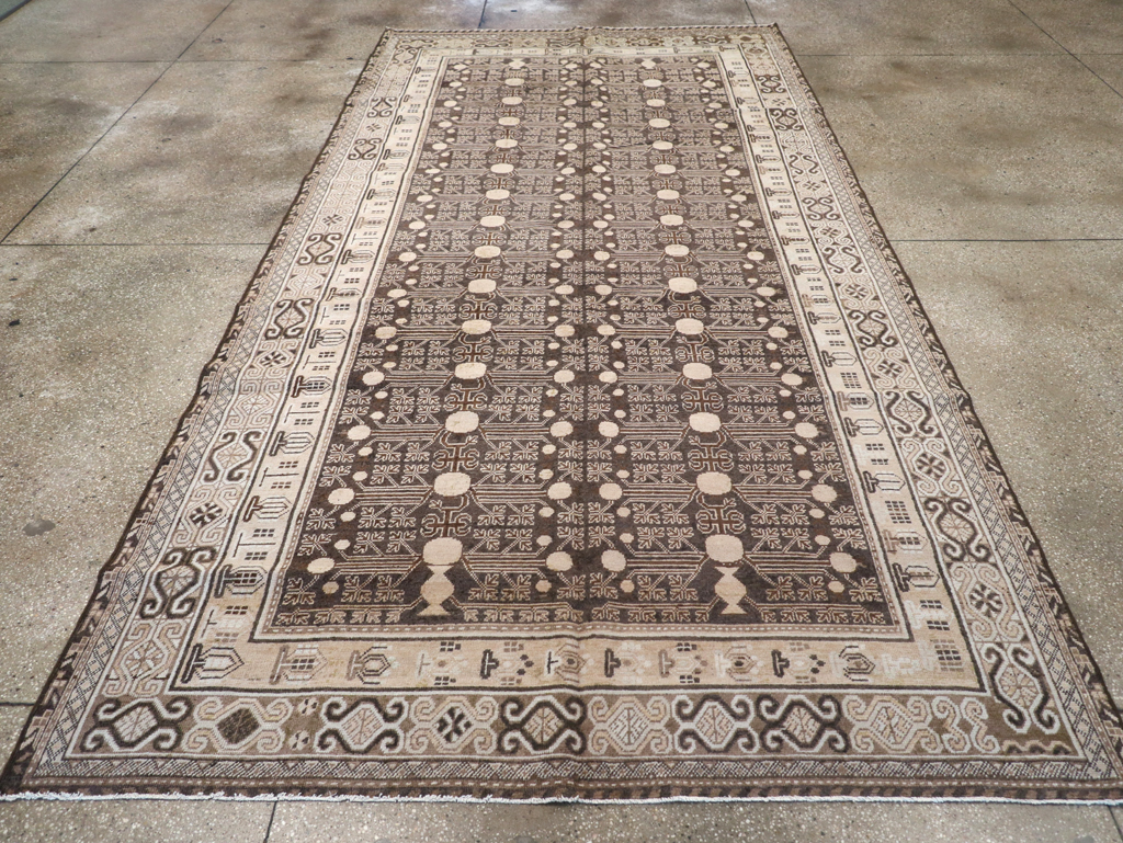 Antique East Turkestan Khotan Rug, No.13824 - Staging